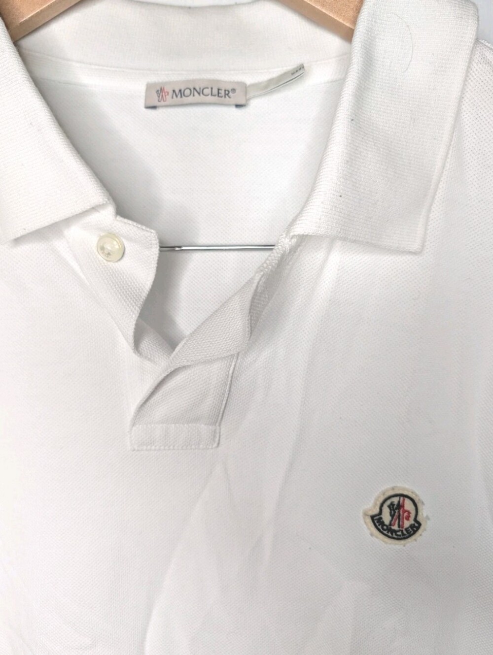 Moncler Short Sleeve Polo Shirt White Men Size XL - See Description Measurements - Picture 3 of 7